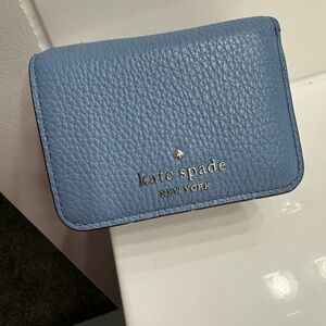 Kate Spade Light Blue Leather Card Holder